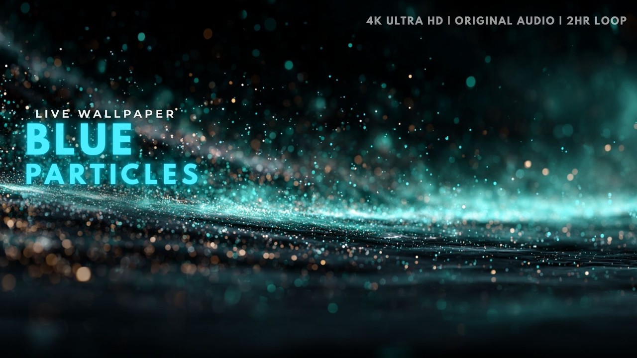 Deep Blue Abstract Particles | 4K Signature Series (2 Hours Original Audio)