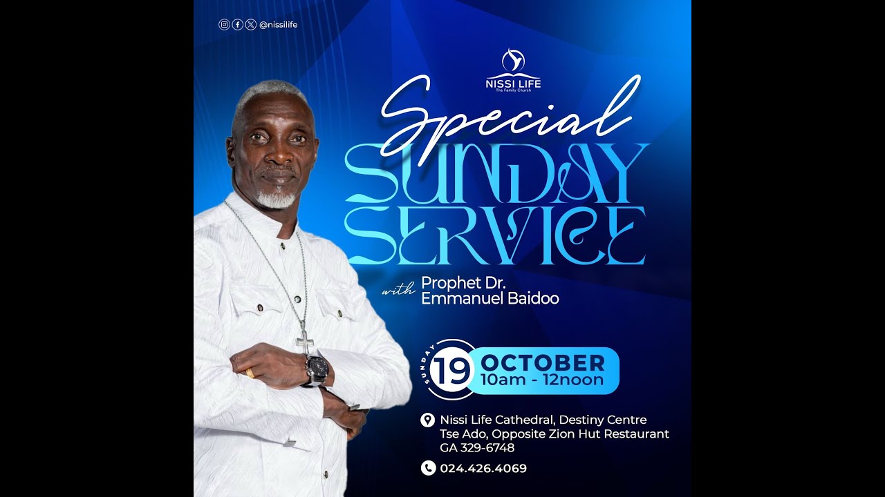 SPECIAL SUNDAY SERVICE || PROPHET DR. EMMANUEL BAIDOO || 19.10.2025|| DESTINY CENTRE