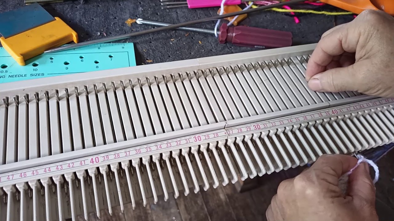 cast on rags for Knitsmart and Bond Knitting Machines- a hem substitute