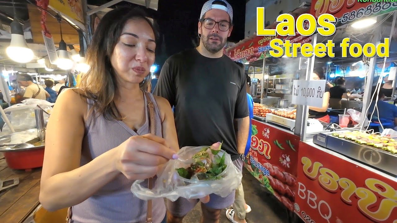 Meeting our cousins in Laos, eating street food at the popular night market