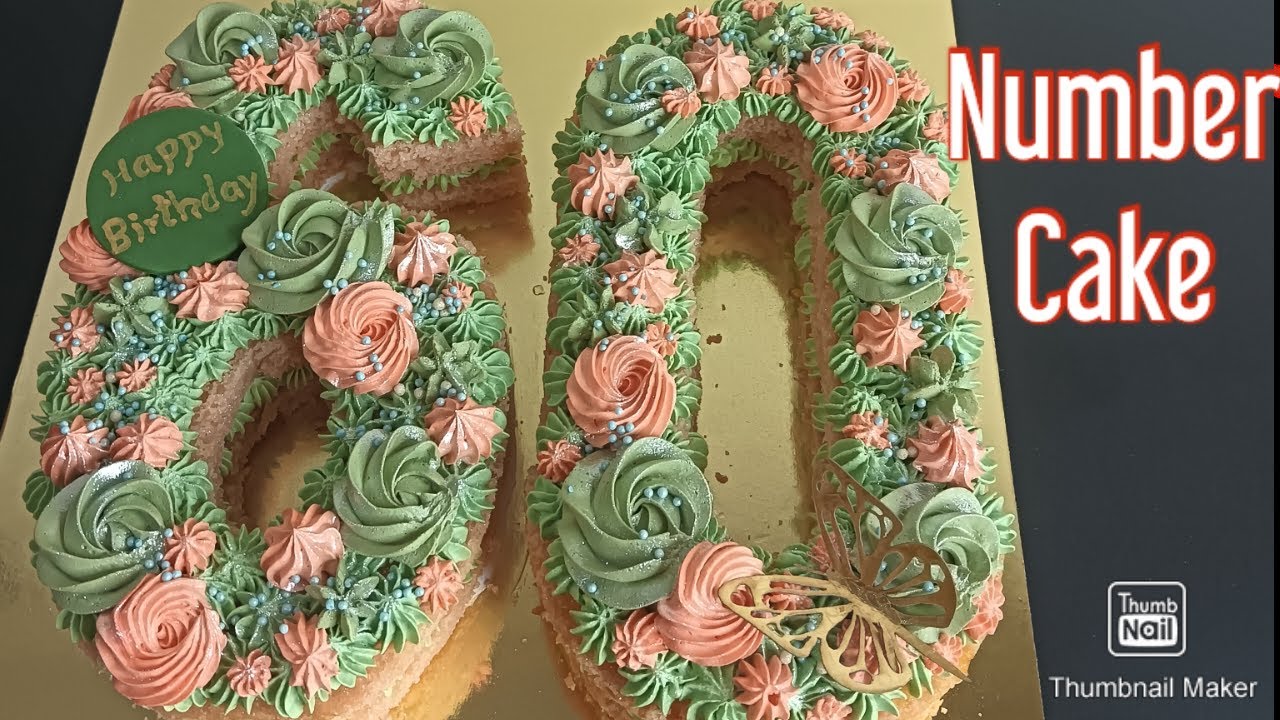 How To Make 60th Birthday Cake Without Mould | Number Cake |🎂