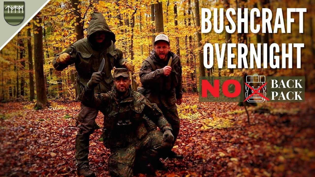 24h Bushcraft Challenge – Forest Survival with No Backpack ~ Smock Loadout
