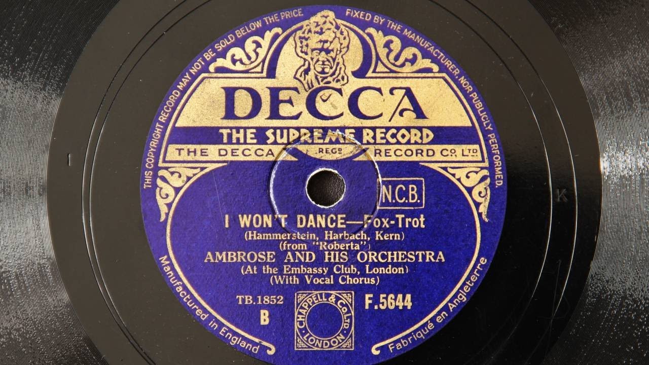 Ambrose and His Orchestra - I Won't Dance