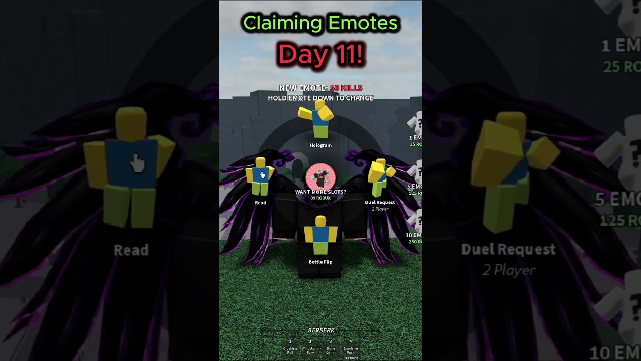 Claiming Emotes In The Strongest Battlegrounds Day 11!