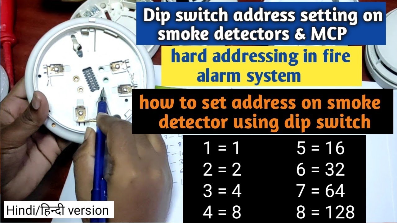 Dip switch address setting on smoke detectors & MCP | smoke detector address setting | DIP Switch
