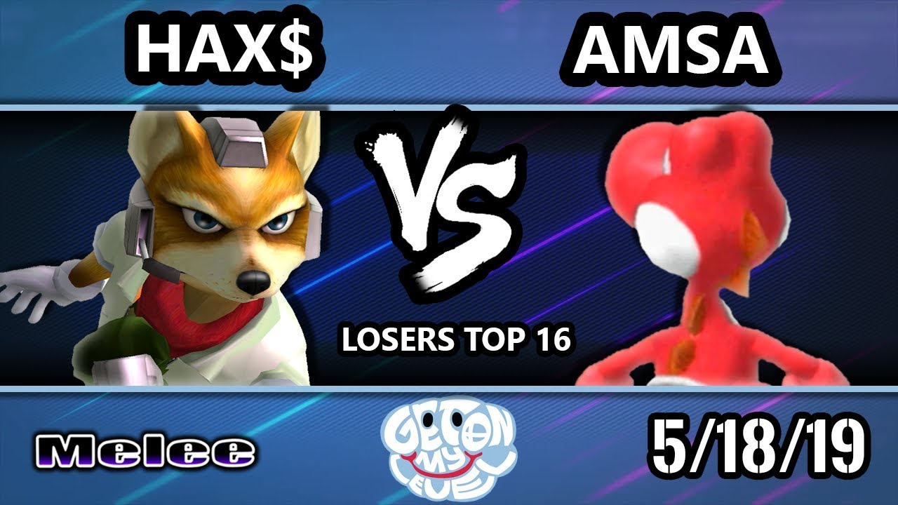 GOML 2019 SSBM - VGBC | aMSa (Yoshi) Vs. Hax$ (Fox) Smash Melee Tournament Losers Top 16