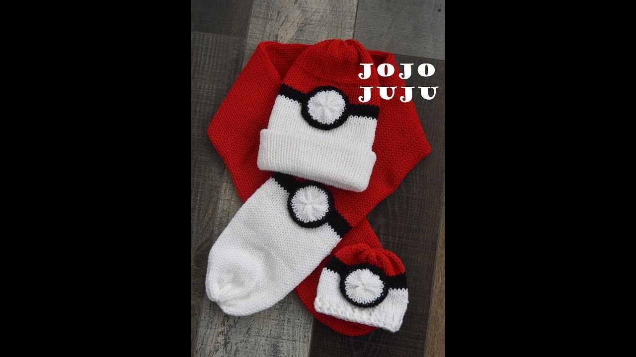 Pokeball easy beanie | knitting machine