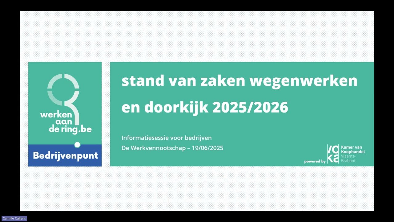 Werken aan de Ring stand van zaken   Digitale infosessie 2.0