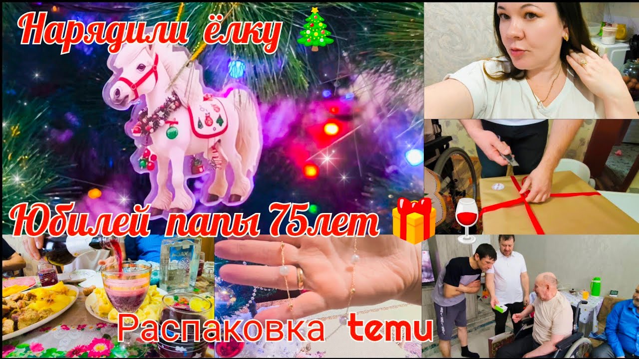 Купила отпариватель 👍Нарядили ёлку🎄✨Дарим подарки🎁 папе 75лет🍷 Распаковка Temu с ценами 🛍️