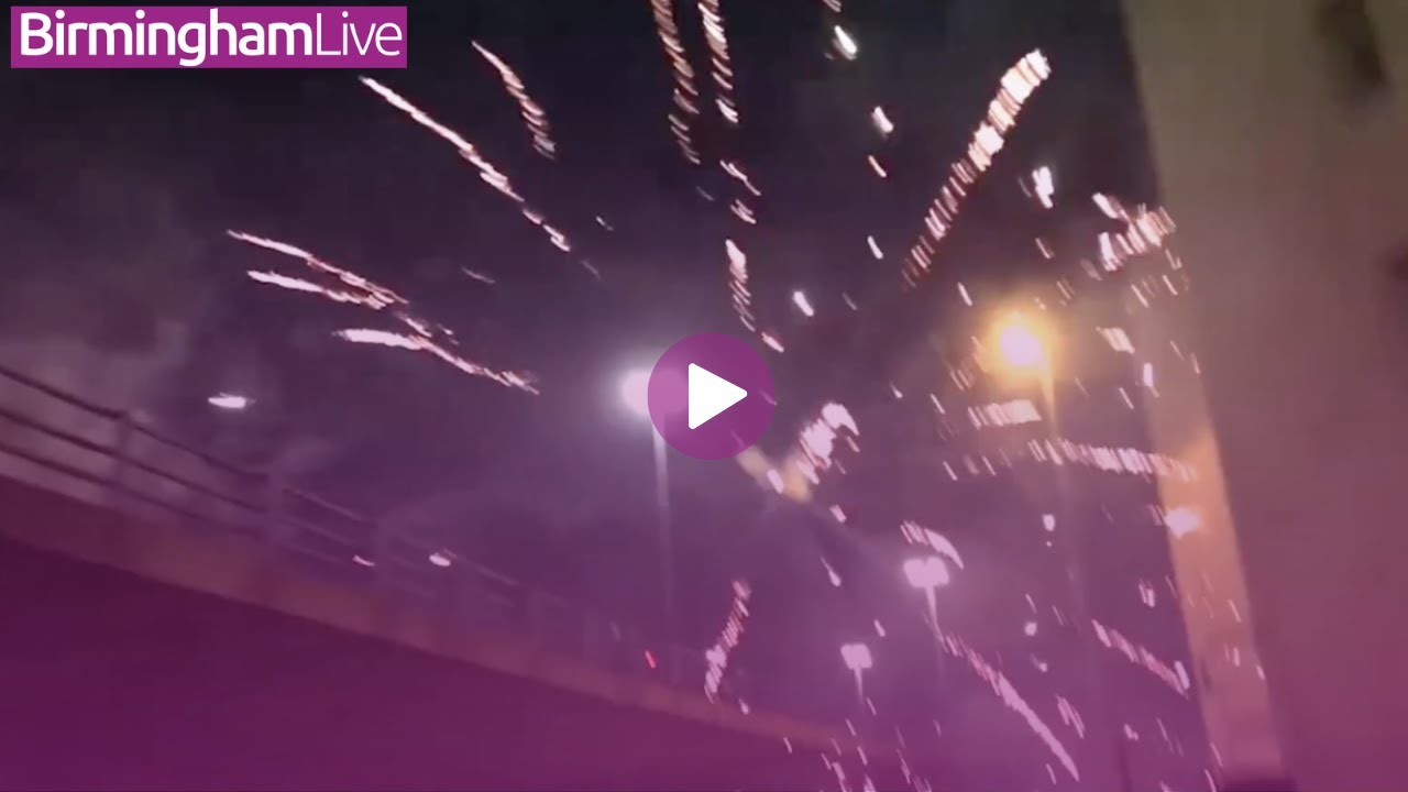 Watch firework yobs attack police in Birmingham city centre