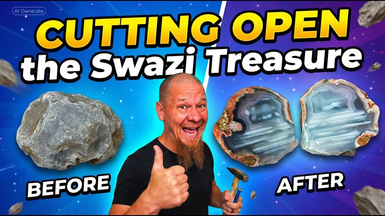 Cutting Open Swazi Agates: Revealing Stunning Water Level Bands Inside!