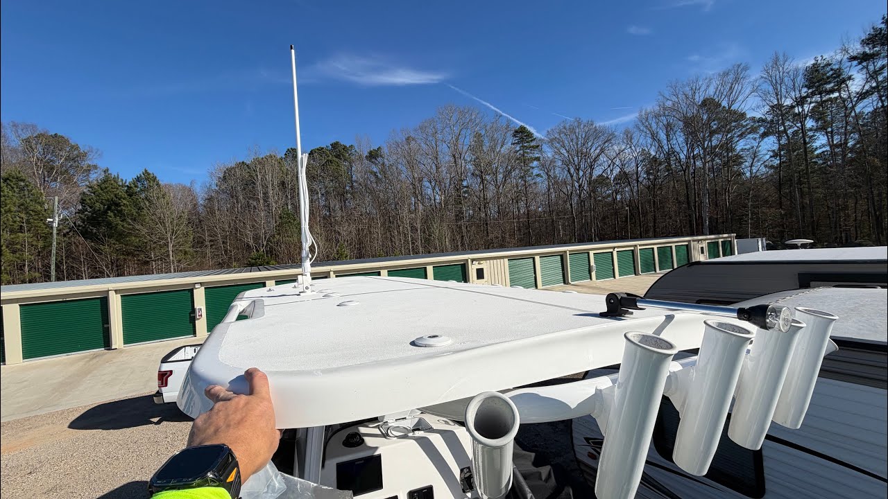 Where to install VHF marine radio antenna on my new Sea Pro boat hard T-top?
