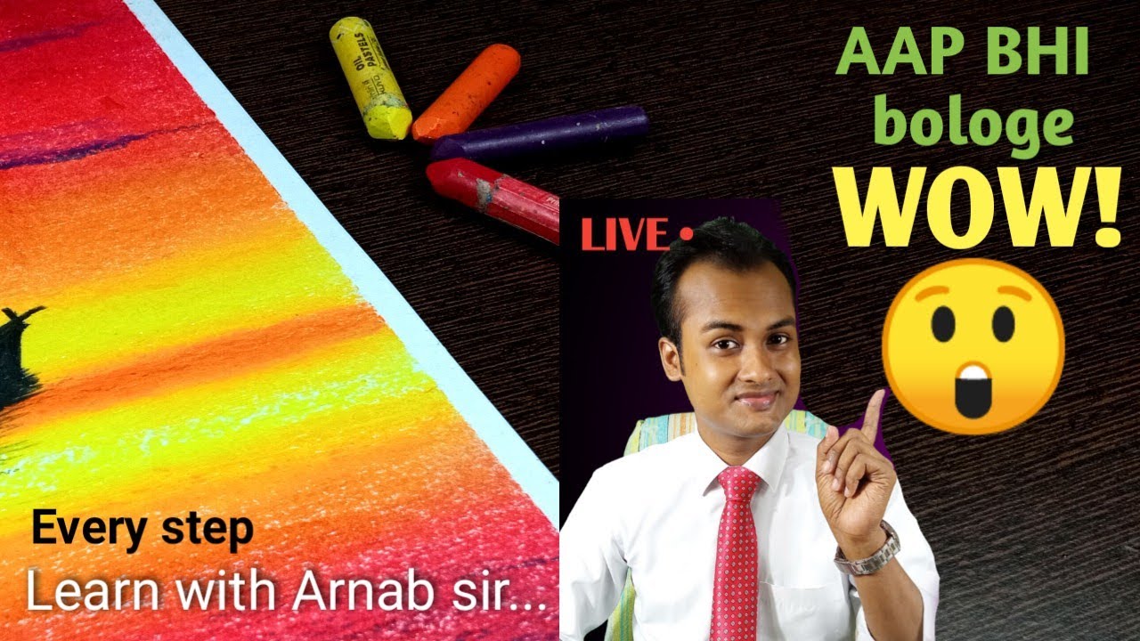 Free Online Class | Day 12 | Oil Pastel Drawing For Beginners | Arnab Kumar Manna Draw Smart