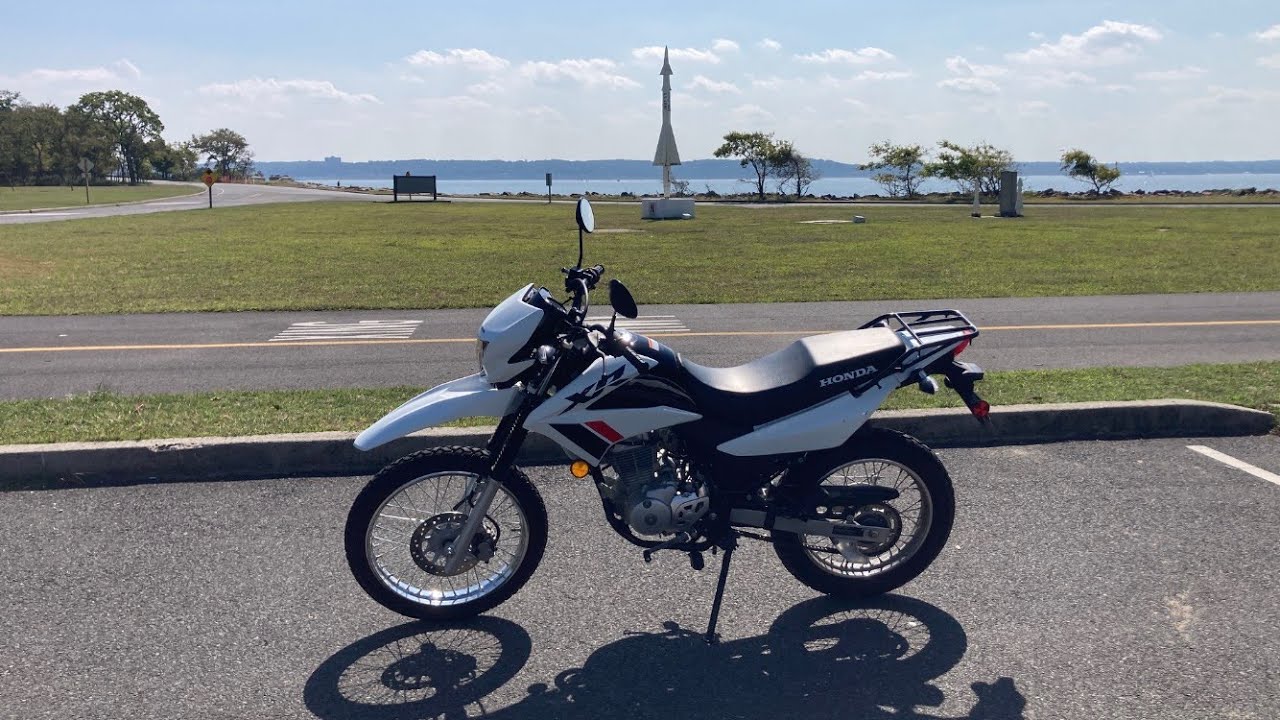 MOTORCYCLE RIDE, SANDY HOOK BEACH NJ NEW JERSEY SHORE BEACHES MOTORCYCLES HONDA XR150L RIDING POV
