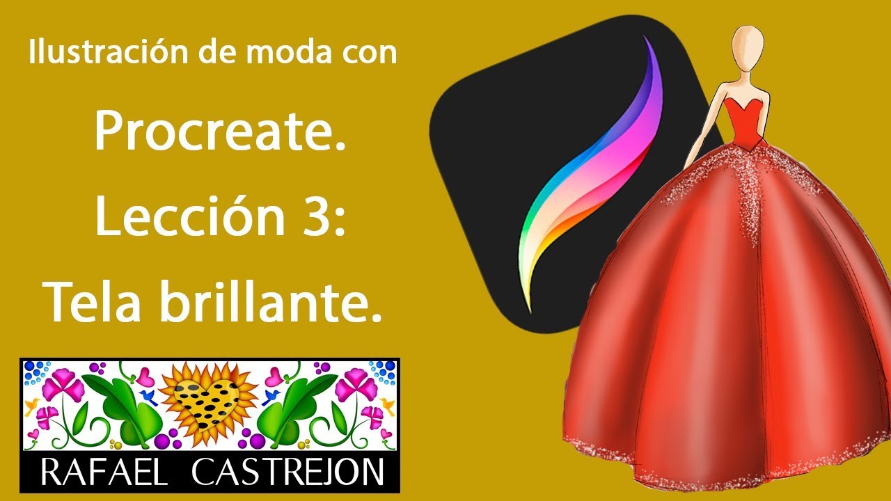 Ilustración de Moda con Procreate. Lección 3: Tela brillante (Vestido de XV Años)