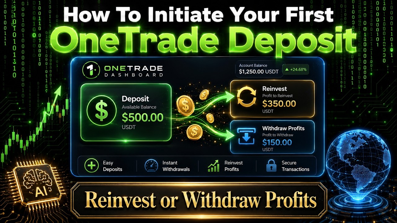 How To Initiate Your First OneTrade Deposit Plus Reinvest or Withdraw Profits
