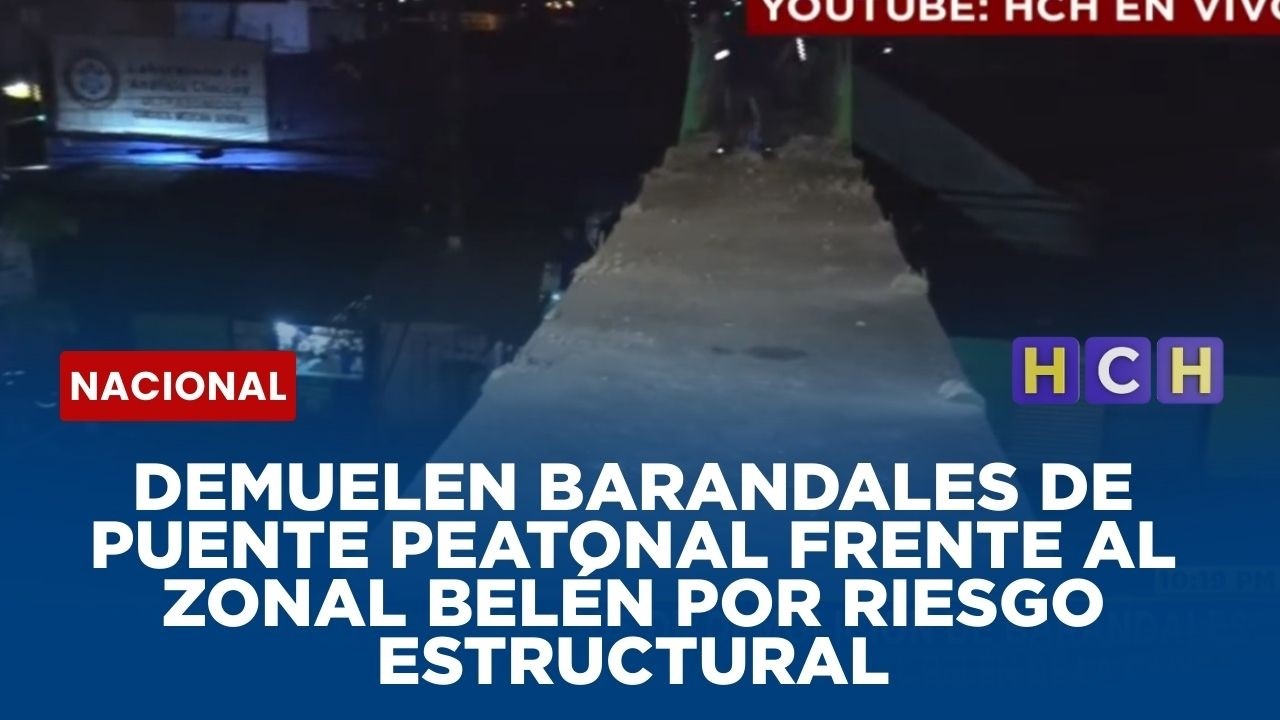 Demuelen barandales de puente peatonal frente al zonal belén por riesgo estructural