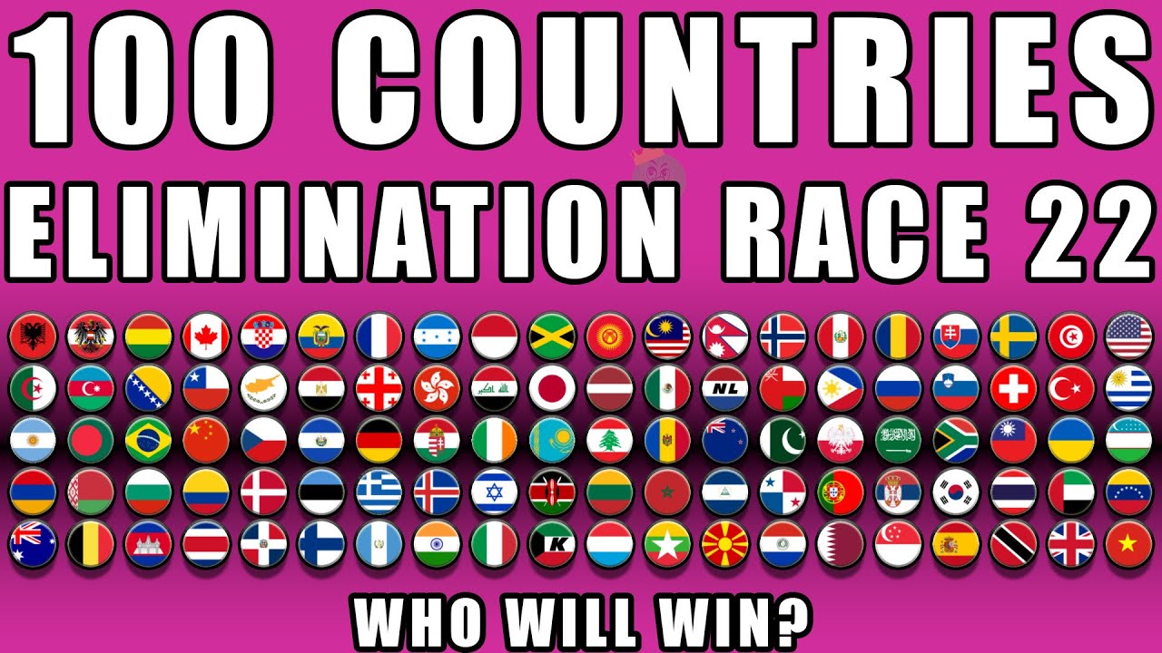 100 Countries Elimination Marble Race in Algodoo #22 \ Marble Race King