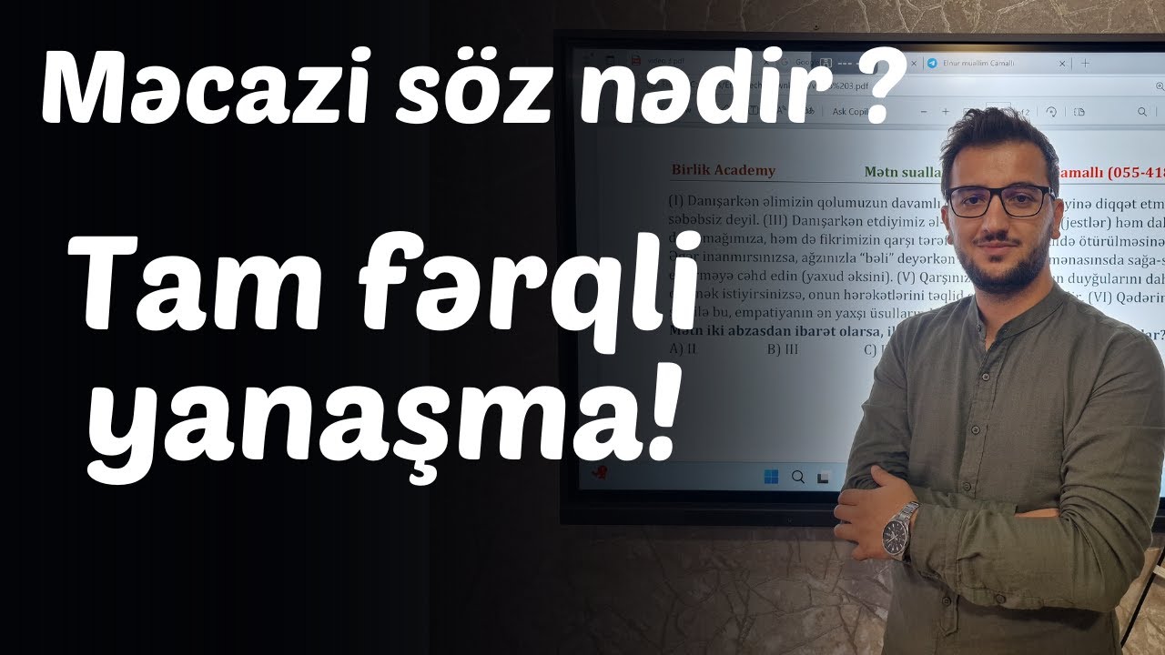 Leksika I Həqiqi və məcazi məna. Təkmənalı və çoxmənalı sözlər. Fərqli yanaşma, fərqli izah.