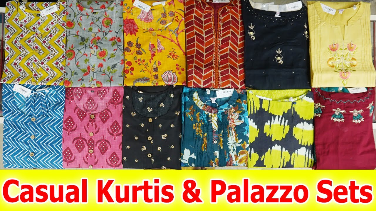 Exclusive Regular & Fancy Kurtis & Palazzo Sets Queens Collection Hindi