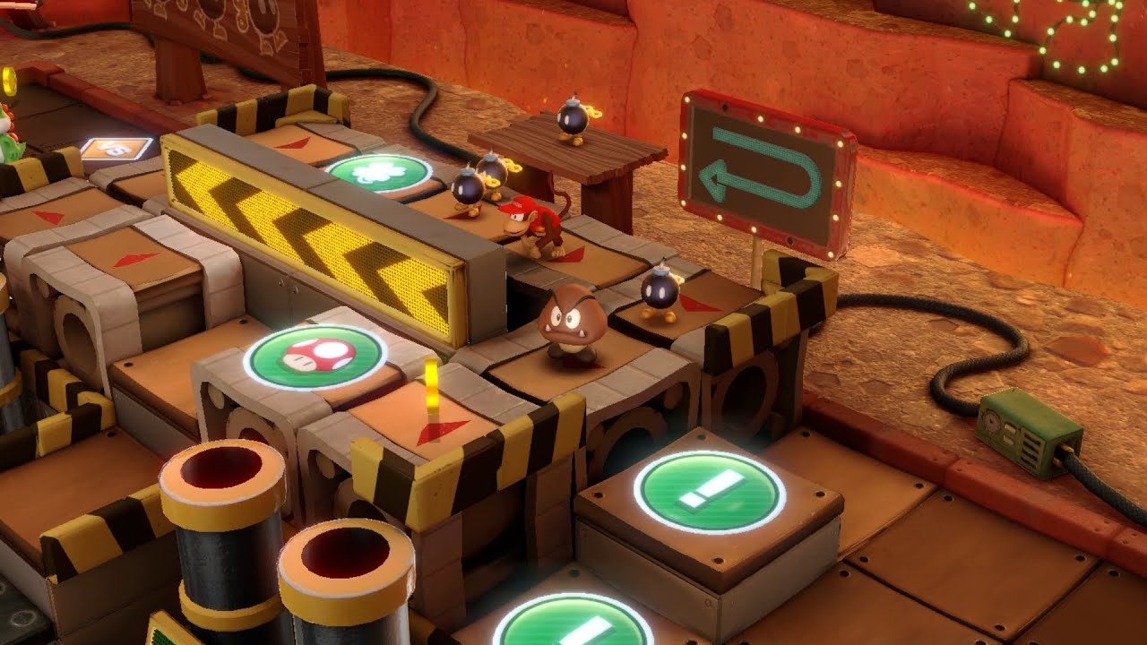 Super Mario Party Partner Party #1890 Gold Rush Mine Yoshi & Bowser Jr vs Goomba & Diddy Kong