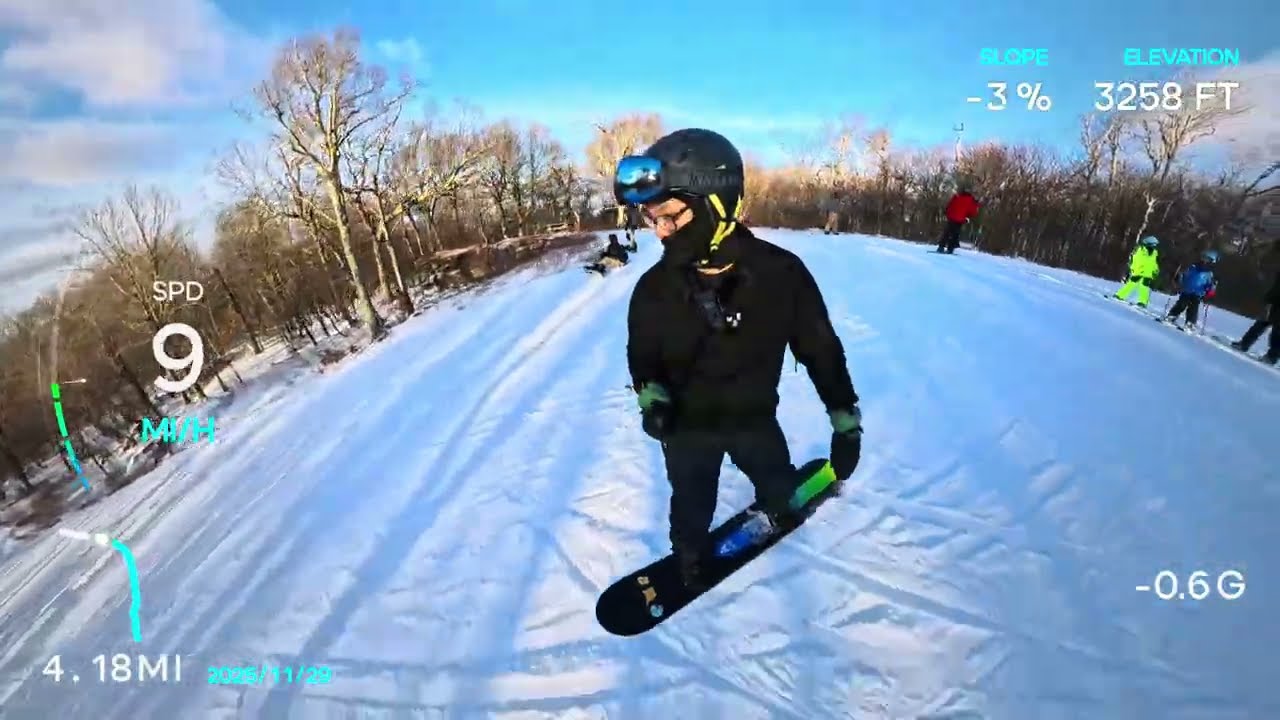 Belleayre: Deer Run Trail - November Snowboarding in 4K