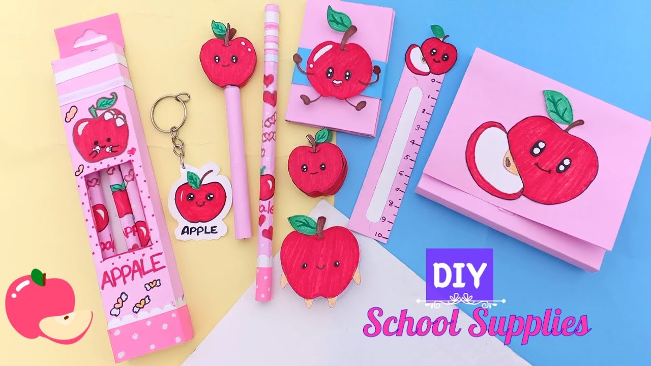 Простые школьные принадлежности своими руками - поделки к школе🍎 - идеи для школьных принадлежнос...