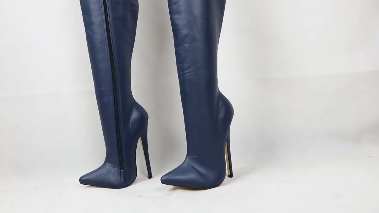Sorbern Navy Blue Over The Knee Boots For Women Mid Thigh High