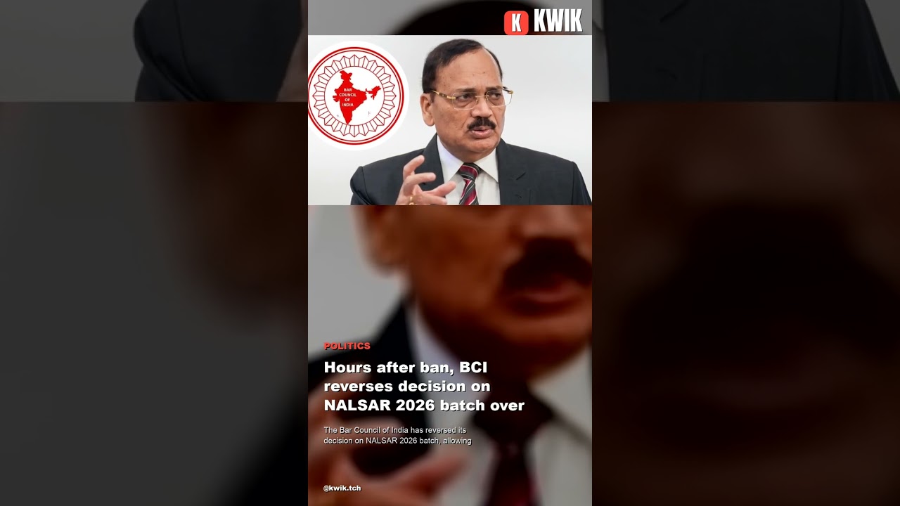 Hours after ban, BCI reverses decision on NALSAR 2026 batch over CJI invite row #Shorts