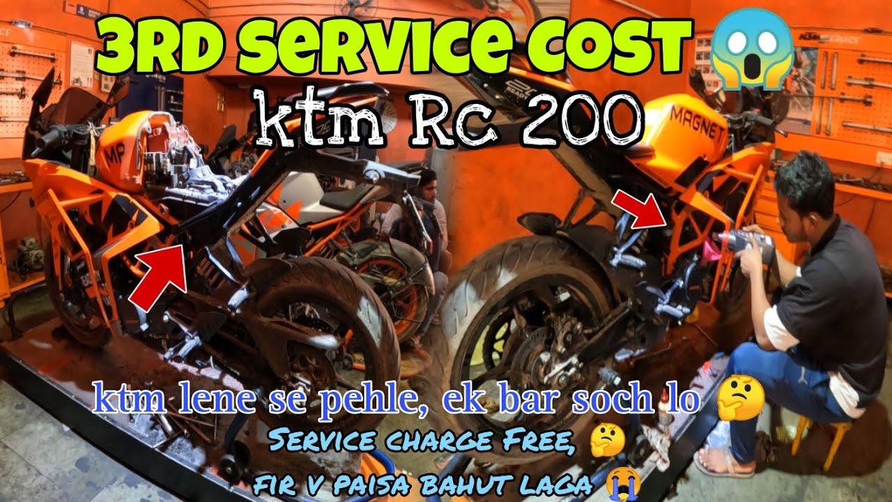 KTM RC KA 3RD SERVICE 😍 ITNA JADA PAISA 😯 3RD SERVICE ME 😱 ENGINE OIL & CHAIN SPROCKET CHANGE 😭