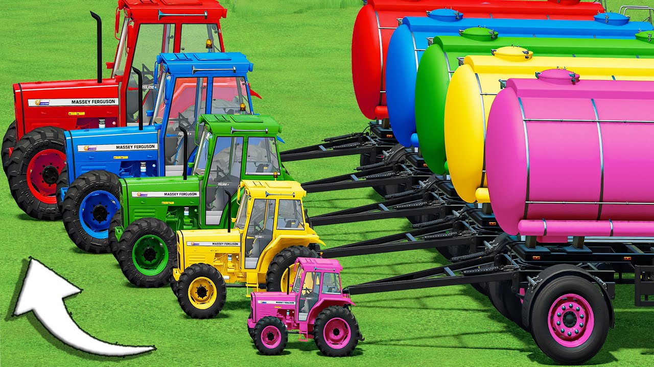 Mini & BIG TRACTORS & vs DEEP MUD & MEGA TANKER - TRACTORS vs PARKOUR! Farming Simulator 22