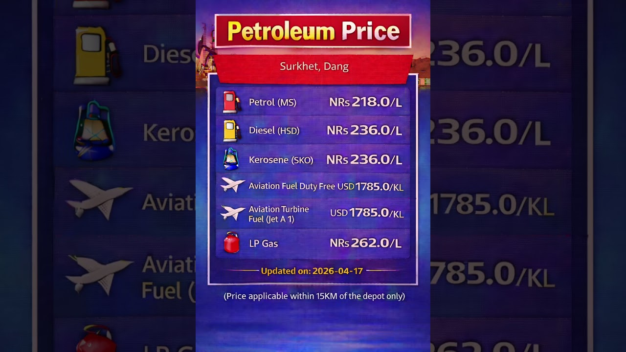 Petrol, Diesel, Gas price in Nepal  as of 2026-04-17 #nepal #petrolprice #dieselprices #gasprices