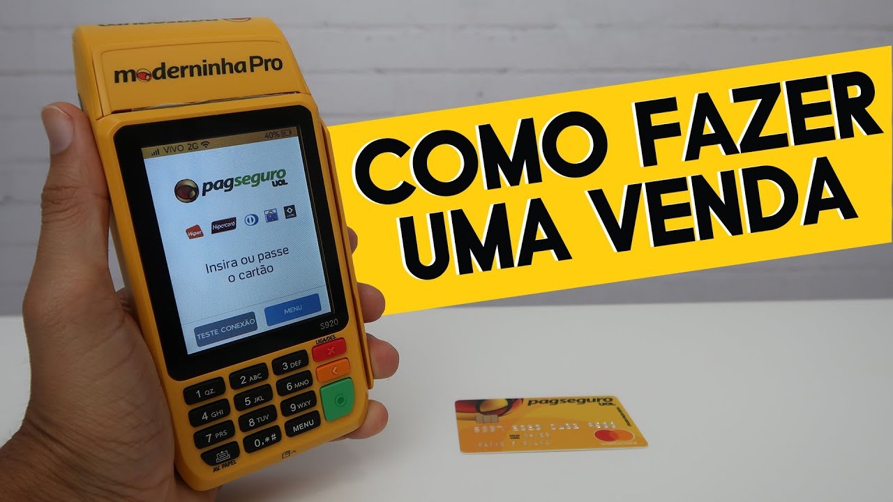 Como Vender na Maquininha de cart&atilde;o Moderninha Pro do [Pagseguro]