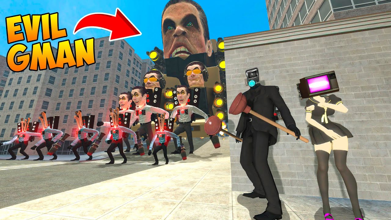 EVIL GMAN MK3 and TITAN SPEAKERMAN MK2 they set up an ambush for SKIBIDI TOILET In Garry's Mod