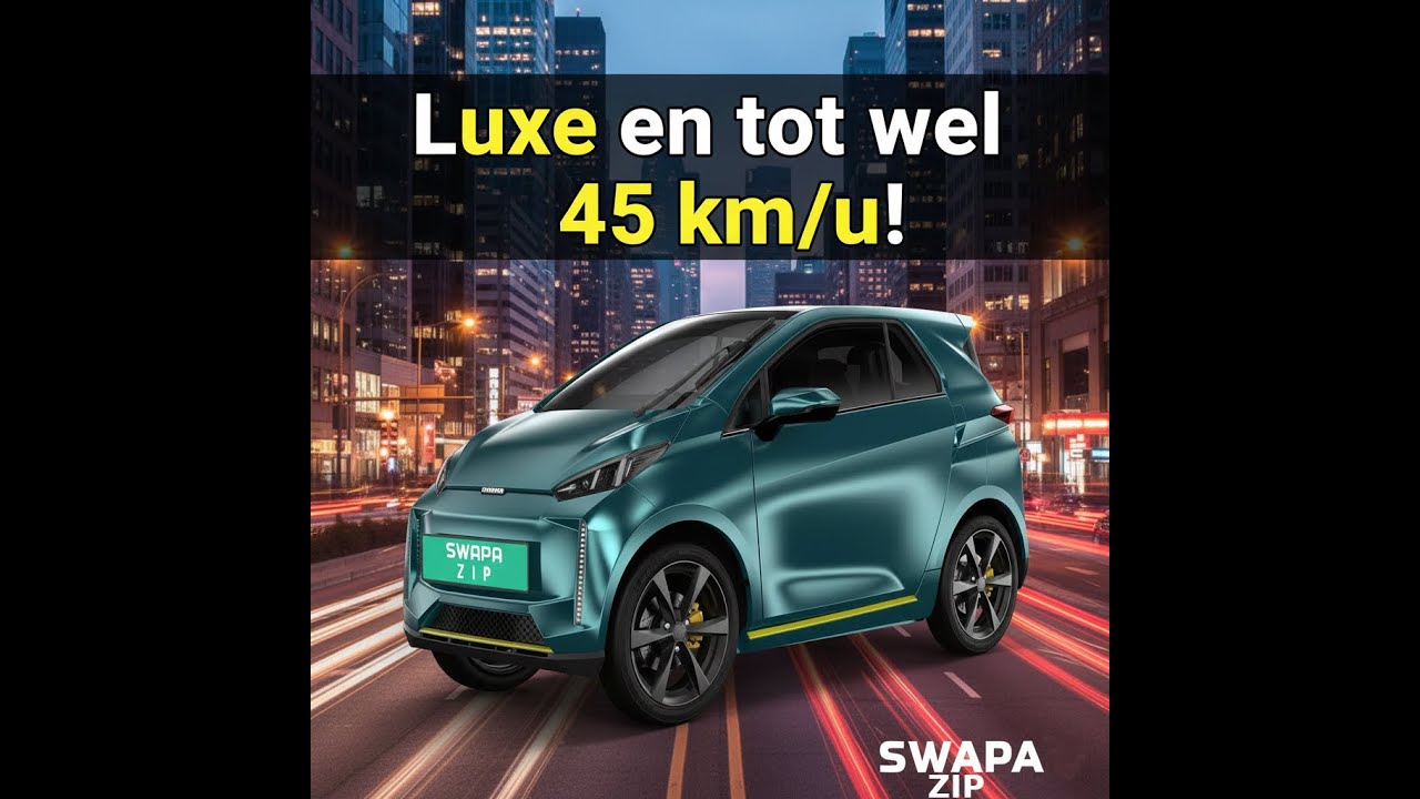 Swapa Zip: De Luxe 45 km/u Microcar van 2026! (Met Airco & Navigatie)