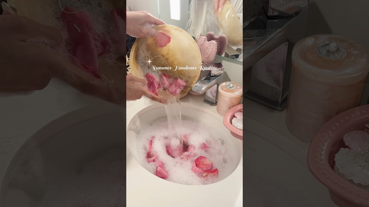 🐚ASMR Summer handcare routine #nailcare #selfcare #facial #routine #aesthetic