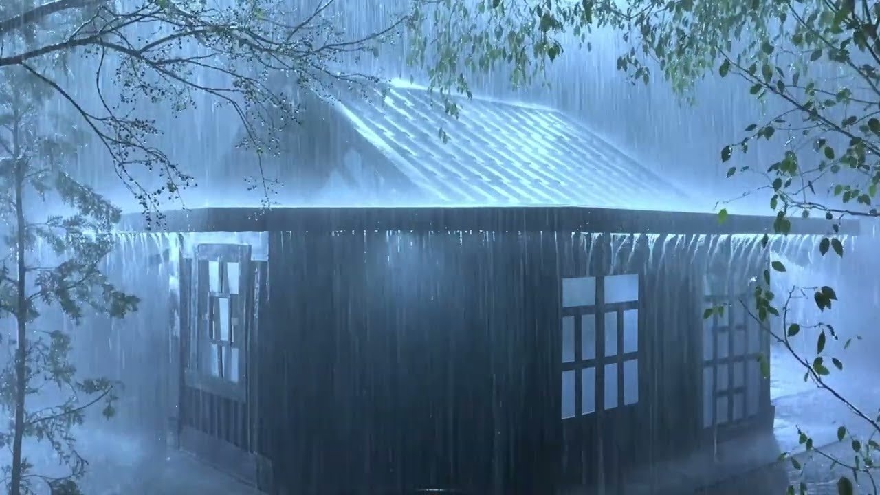 Heavy Rain At Night To Sleep Well And Beat Insomnia - Thunderstorm For Insomnia
