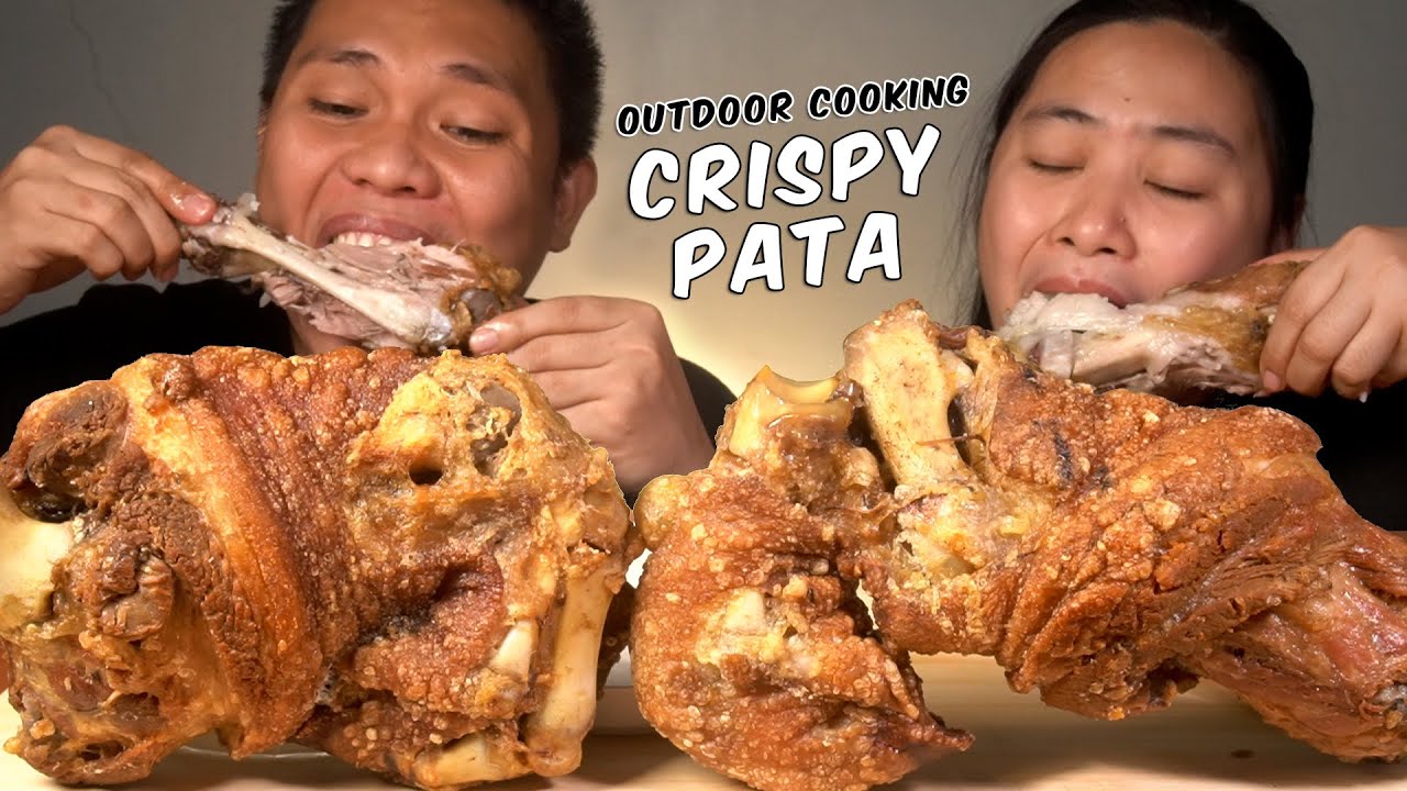 OUTDOOR COOKING | CRISPY PATA - SUPER CRISPY at JUICY + MUKBANG collab with @QuimpoxVlog07