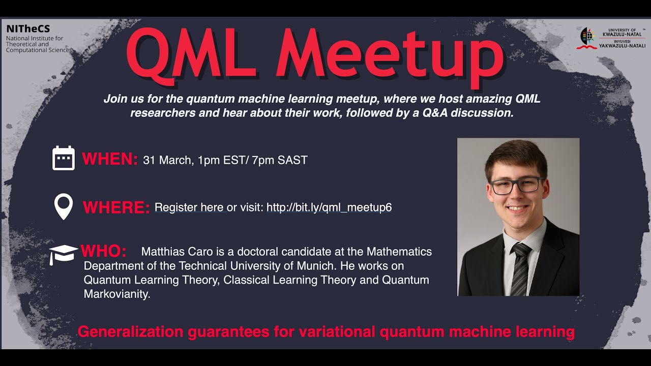 2022-03-31 QML Meetup: Matthias Caro, Generalization guarantees for variational quantum ...