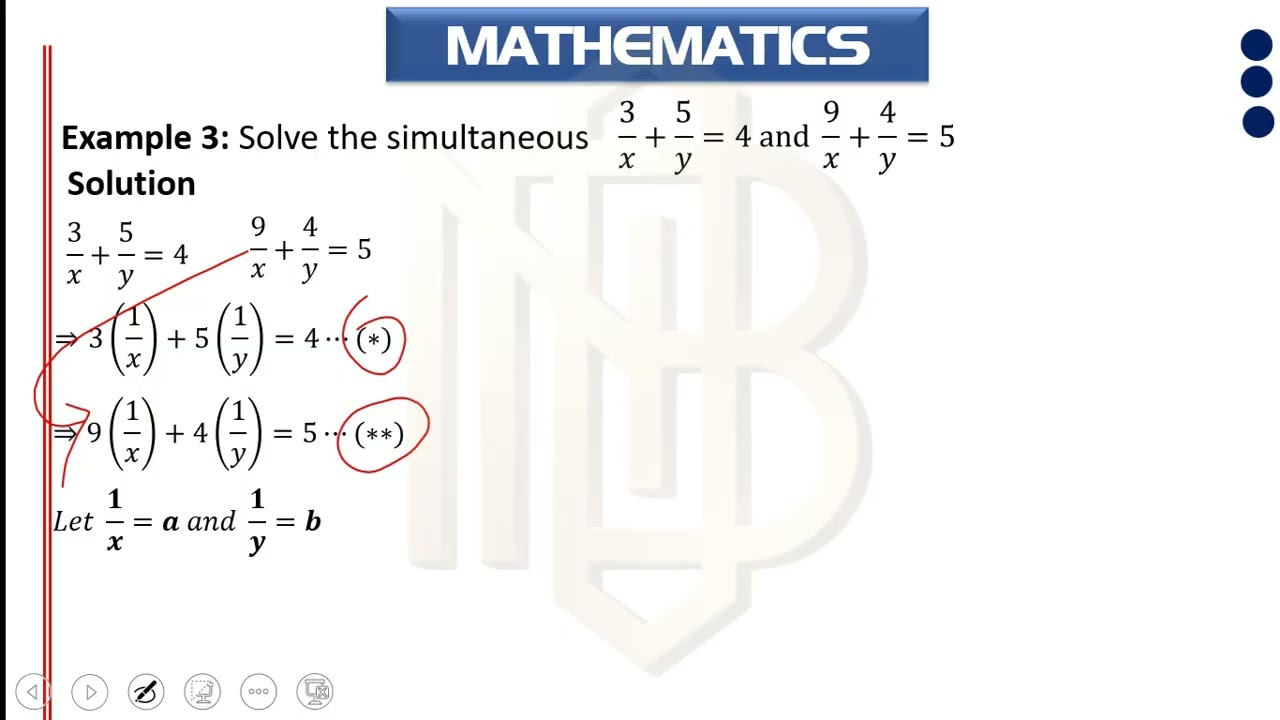 Simultaneous equation - Substitution Method