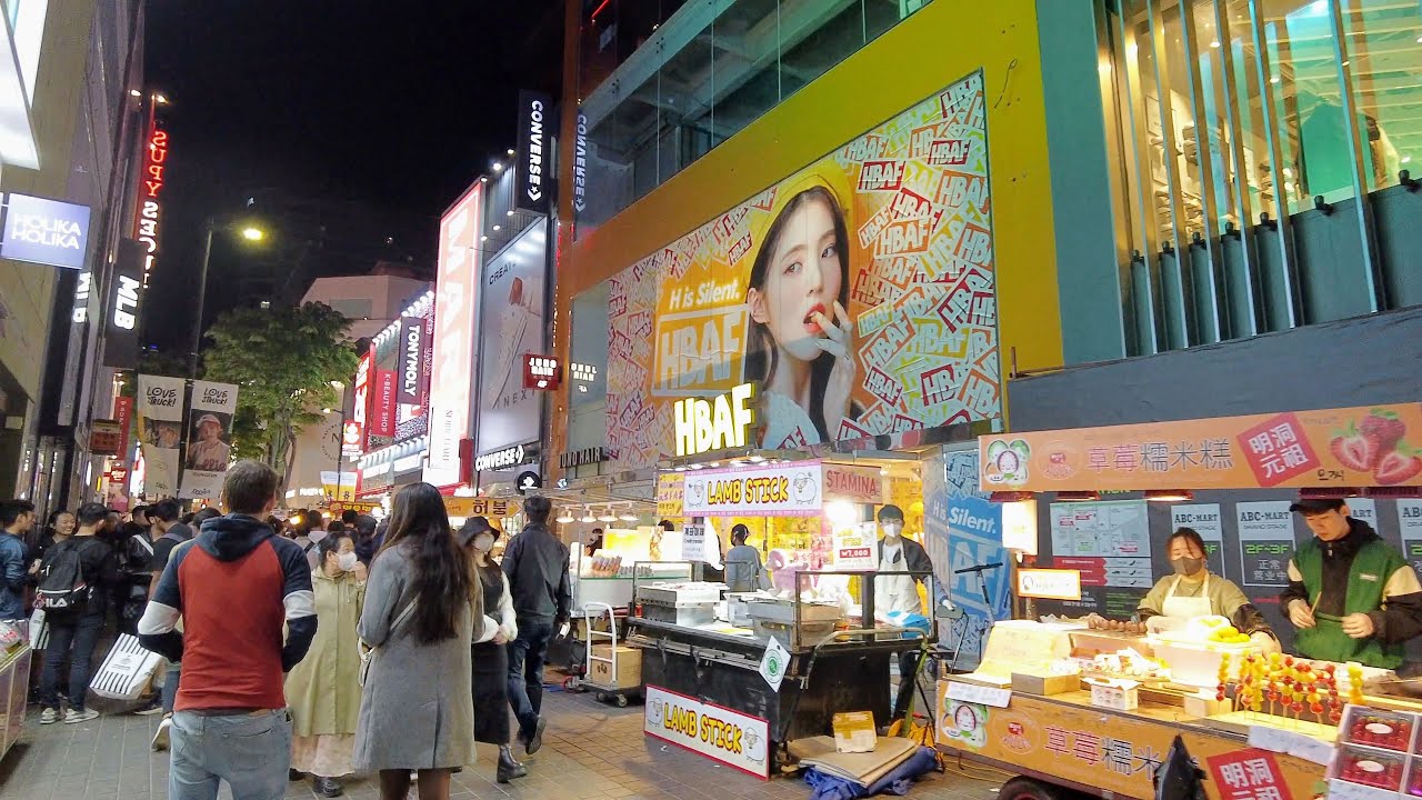 Seoul walk - Myeongdong Walking Street, Night Market, and Cathedral