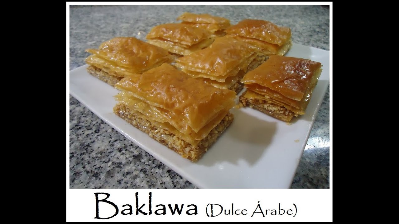 Baklawa receta de dulce árabe tradicional y delicioso