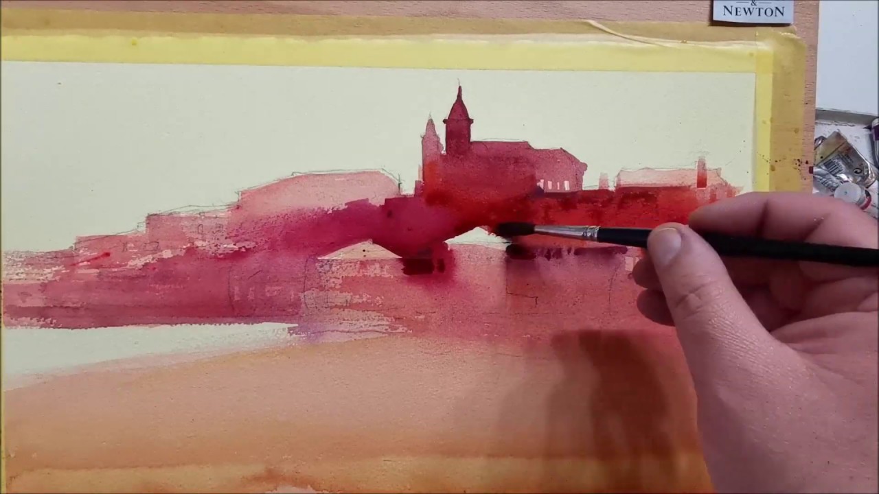 Apunte en acuarela con colores de la gama 