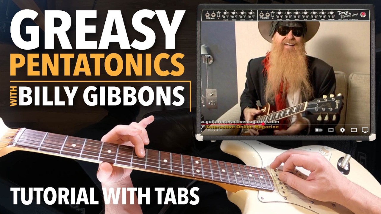 Billy Gibbons Greasy Blues Licks - Tutorial With Tabs