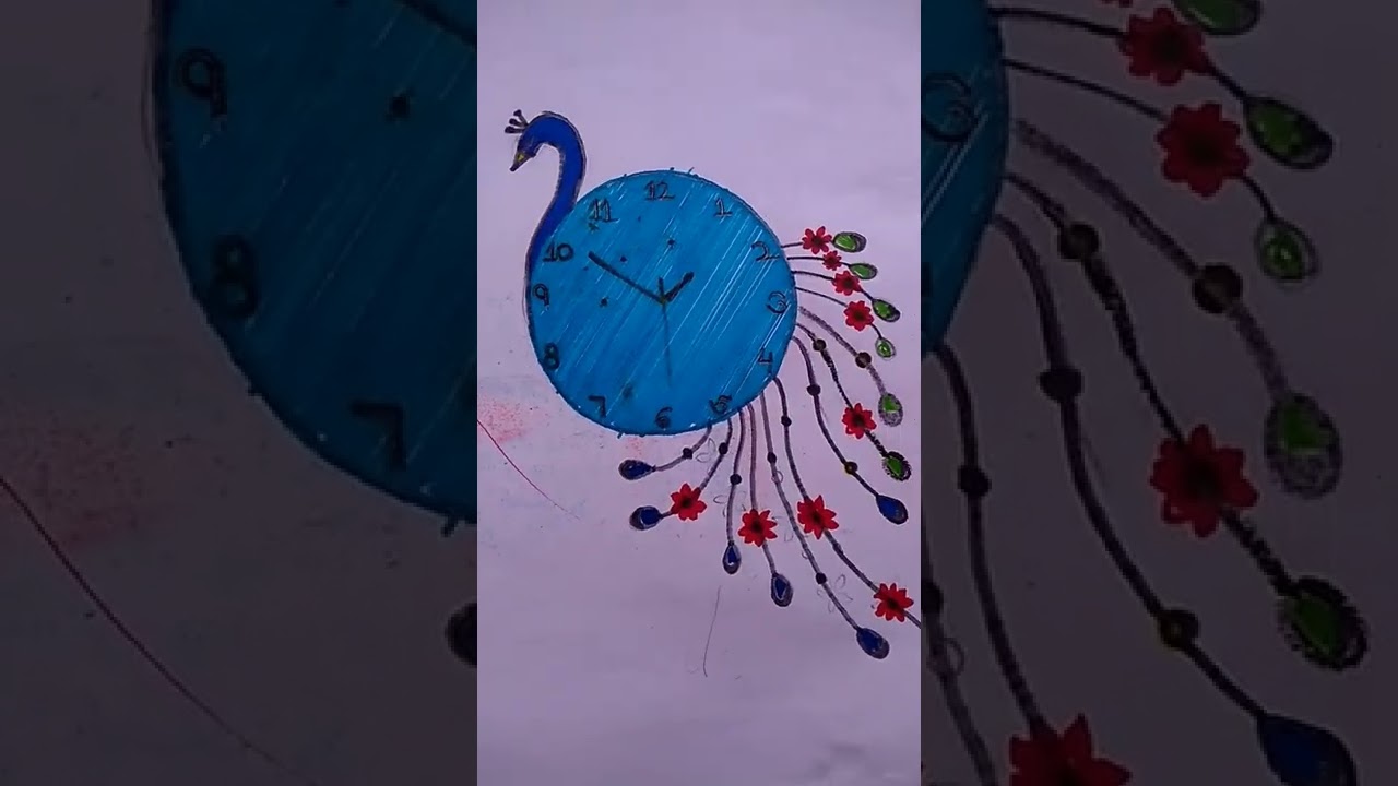 clock with peacock design || Fun With Bhoomi Kandoi