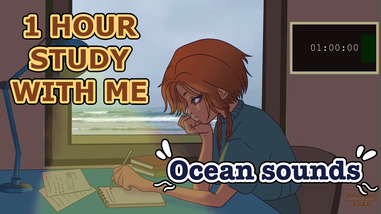 One Hour Study With Me | Ocean Sounds