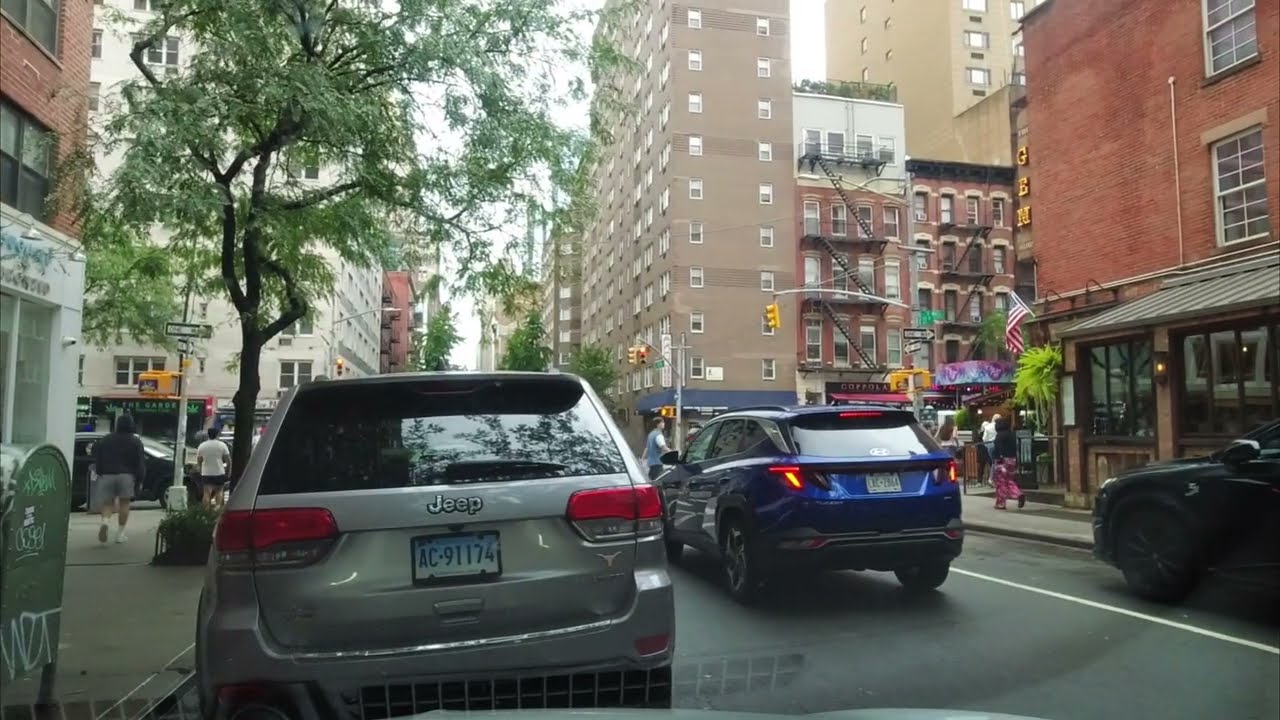 NYC East 27th St and 3rd Ave view from parked car