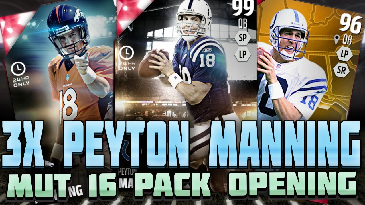 MUT 16 PACK OPENING | 3X PEYTON MANNING!!! 99 SPEED!?!? GAMECHANGER PACK! Madden 16 Ultimate Team