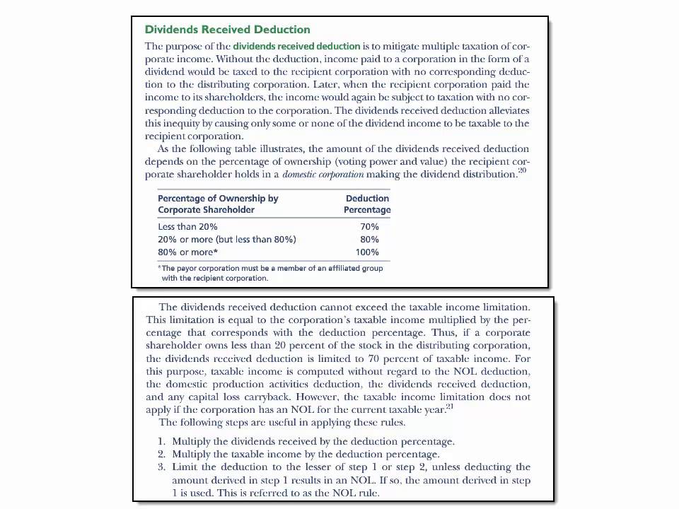 Corporate Taxes Dividends Received Deduction v1