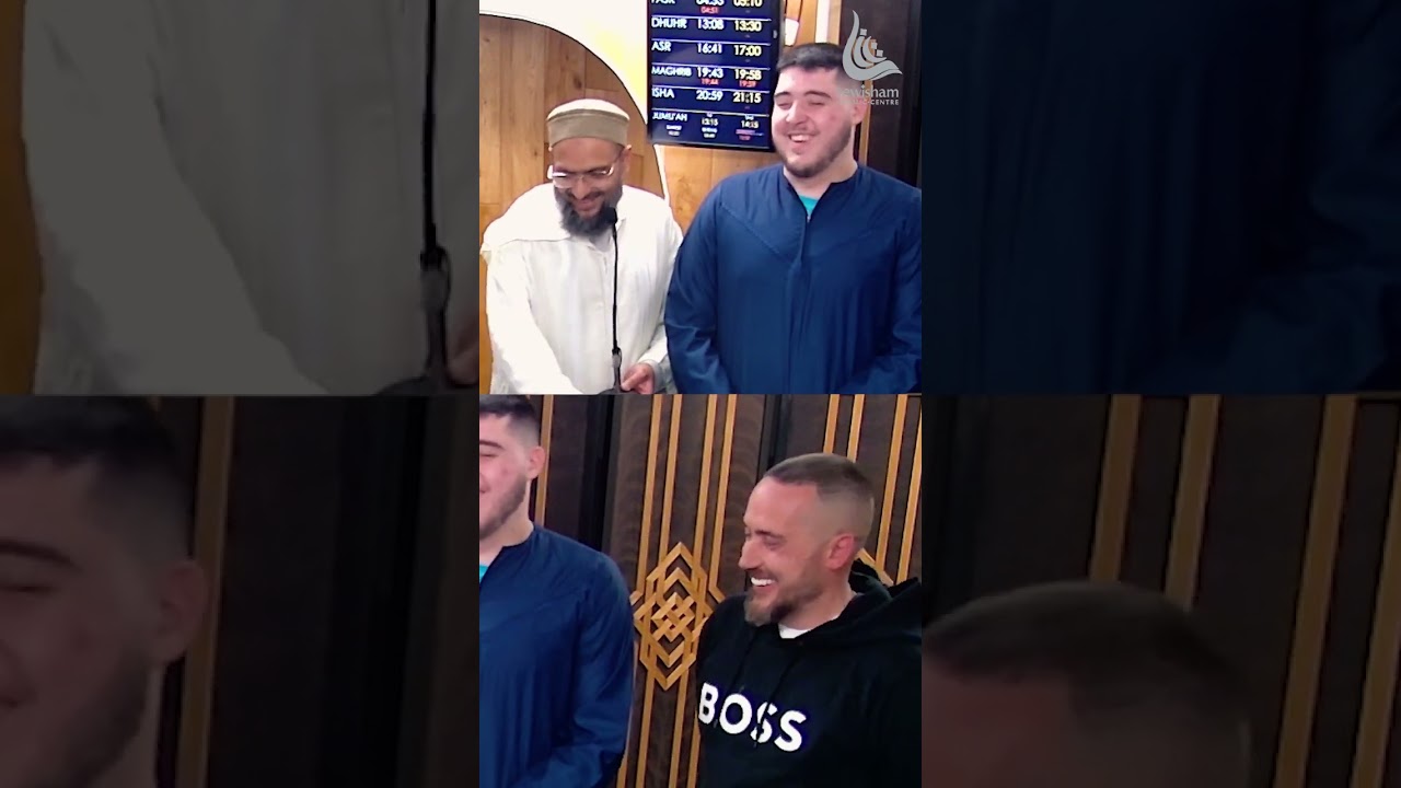 Dad has the joy of watching his son embrace islam and join the community!!